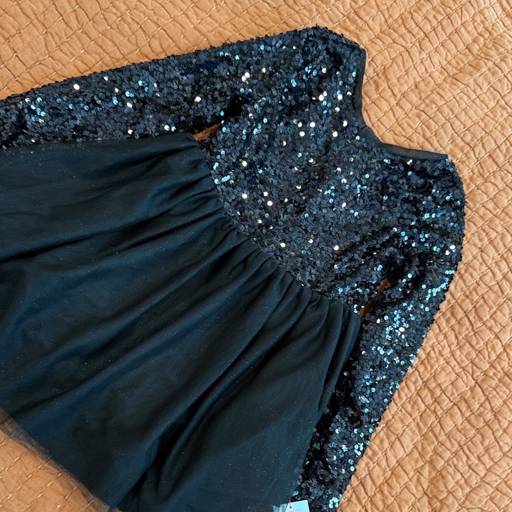 Cat & Jack Navy Sequin Formal Dress